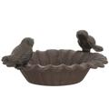 Cast Iron Double Bird Sunflower Small Feeder Metal Feeding Tray Food Container Feeders