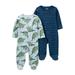 Carter s Child of Mine Baby Boy Sleep N Play 2-Pack Sizes Preemie-6/9 Months