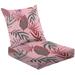 2-Piece Deep Seating Cushion Set Tropical flowers paradise flower Beautiful seamless floral pattern Outdoor Chair Solid Rectangle Patio Cushion Set