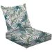 2-Piece Deep Seating Cushion Set Gray palm leaves light pink seamless pattern Tropical Jungle foliage Outdoor Chair Solid Rectangle Patio Cushion Set