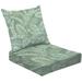 2-Piece Deep Seating Cushion Set Seamless tropical pattern tropical plants palm leaves summer Outdoor Chair Solid Rectangle Patio Cushion Set