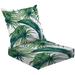 2-Piece Deep Seating Cushion Set Beautiful seamless tropical jungle floral pattern palm leaves Outdoor Chair Solid Rectangle Patio Cushion Set