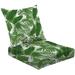 2-Piece Deep Seating Cushion Set Tropical leaves dense jungle Seamless detailed botanical pattern Outdoor Chair Solid Rectangle Patio Cushion Set