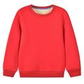Elainilye Fashion Kids Sweatshirts Toddler Boys Girls Plush Warm Sweatshirt Long Sleeved Casual Sports Tracksuits Top Red