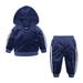 CaComMARK PI Clearance Toddler Kids Outfit Set Sweatsuit Hoodie Pants Sweatshirt Sweatpants Navy