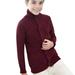 ASFGIMUJ Toddler Girl Sweater And Boys Knitted Button Down Turtleneck Cardigan Sweater Long Sleeve Outwear 2 To 10Y Knit Sweater Red 3 Years-4 Years