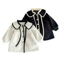 Godderr Newborn Baby Girls Small Fragrant Wind Coats Cotton Jacket Ruffle Flip Collar Fall Winter Warm Cotton Coat Tops 0-24 Months