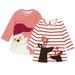 Esaierr Toddler Kids Long Sleeve Dress for Girls 9M-6Y Christmas Clothes Autumn Winter Round Neck Casual Stripe Dress Newborn Comfortable Breathable Dress