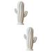 2 Pc Artificial Plants Ceramic Figurine Faux Ornaments Home Decorations Office Decors Glass White Ceramics