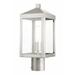 1 Light Outdoor Post Top Lantern in Mid Century Modern Style 6.25 inches Wide By 15.25 inches High-Brushed Nickel Finish Bailey Street Home