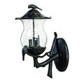 Avian 3-Light Black & Coral Wall Light with Seeded Glass
