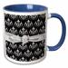 Elegant Black and White Chandelier Damask Faux Diamond Ribbon 15oz Two-Tone Blue Mug mug-102637-11