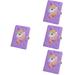 Unicorn Notebook Diary Journal Pupils 4 Pack Fluffy Cute Plush Paper Pads for Girls with Lock Pocket