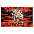 CINCINNATI BENGALS welcome to jungle country flag Single Sided Heavy Duty 3 x5