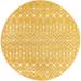 Rugs.com Moroccan Trellis Collection Rug â€“ 8 Ft Round Yellow Medium Rug Perfect For Kitchens Dining Rooms