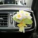 TUTUnaumb Car Woven Simulation Bouquet Atmosphere Outlet Clip Mini Woven Sunflower Used For Home Decoration And Car Decoration-Yellow