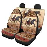 Binienty Southwestern Aztec Tribal Horses Car Seat Covers Full Set Set of 4 Stretchy Durable Seat Covers Protector Automotive Interior Accessories Car Seat Decor Universal for Most Vehicles