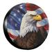 KAKALAD Bald Eagle American Flag 03 Spare Tire Cover Weatherproof Universal Accessories 15 Inch