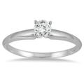 SZUL Women s 1/4 Carat Round Diamond Solitaire Ring in 14K White Gold (J-K-L Color I2-I3 Clarity)