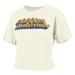 Women's Pressbox White Michigan Wolverines Vintage Easy Team Name Waist-Length T-Shirt