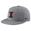 Men's Nike Gray Illinois Fighting Illini USA Side Patch True AeroBill Performance Fitted Hat