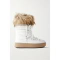 Moon Boot - Ltrack Monaco Faux Fur-trimmed Shell And Faux Leather Snow Boots - White