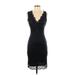 Lipsy London Casual Dress - Bodycon: Black Jacquard Dresses - Women's Size 4