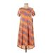 Lularoe Casual Dress - High/Low Crew Neck Short sleeves: Orange Dresses - New - Women's Size X-Small