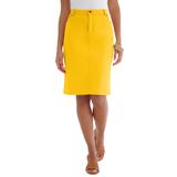Plus Size Women's True Fit Stretch Denim Short Skirt by Jessica London in Sunset Yellow (Size 26)