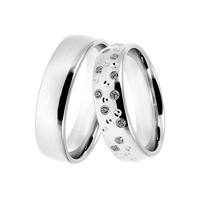 Trauring DOOSTI "Schmuck Geschenk Silber 925 Trauring Ehering Partnerring LIEBE" Gr. 58, silber (silberfarben, kristallweiß), Fingerringe, 58,mit Zirkonia, Silber 925 (Sterlingsilber), 5,5mm, Made in Germany - wahlweise mit oder ohne Zirkonia Image
