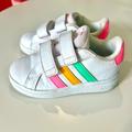 Adidas Shoes | Adidas Rainbow Velcro Sneakers! | Color: Pink/White | Size: 8g