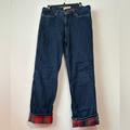 Carhartt Jeans | Carhartt Straight Leg Denim Flannel Lined Jeans Size 10 | Color: Blue/Red | Size: 10