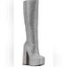 Jessica Simpson Shoes | Brand New Jessica Simpson Rhinestone Platform Knee High Boots Size 10 | Color: Silver | Size: 10