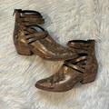 Free People Shoes | Free People Western Boots | Color: Cream/Gold | Size: 7