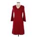 Talbots Casual Dress - Sweater Dress: Burgundy Dresses - Women's Size Medium Petite