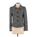 Ann Taylor Blazer Jacket: Short Black Chevron/Herringbone Jackets & Outerwear - Women's Size 2