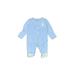 Carter's Long Sleeve Outfit: Blue Jacquard Bottoms - Size Newborn