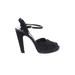 Prada Heels: Black Print Shoes - Women's Size 37 - Open Toe