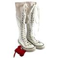 Converse Shoes | Converse Knee High White All Star W/Extra Red Laces Y2k Size M 5 Women 7 | Color: White | Size: 7