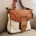 Coach Bags | Coach Vintage Bleecker Whiskey Leather Resort Signature Canvas Large Flap Bag | Color: Brown/Cream | Size: 10”X10”