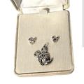 Disney Jewelry | Disney Sterling Silver Vintage Jewelry Pendant Earrings Rhinestone Mickey Mouse | Color: Silver | Size: Os