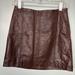 Free People Skirts | Free People Modern Femme Vegan Suede Leather Mini Skirt Size 4 | Color: Brown | Size: 4