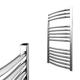 Bray Curved Heated Towel Rail/Warmer/Radiator, Chrome - Central Heating. Round Tube, 25mm Bars, High Output. For Bathroom, Kitchen, 800 x 500