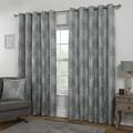 ORCHARD WILLOW TREE Metal Ring Top Eyelet Embroidery Curtains. 4 Colours 5 Sizes (66" x 90", Duck Egg Blue)