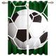 MELABE Black White Football 3D Super Soft Kids Blackout Curtains, Green Football Net Bedroom Living Room Thermal Insulated Blockout Eyelet Ring Top Room Darkning Curtains 2 x 100W x 160H cm