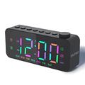 SPLITSKY Digital Alarm Clock for Bedroom with FM Radio,8-Color Font Dimmer, USB A,C 2 Charging Ports, Timer, Dual Alarm,Large Number Bedside Alarm Clock,for Adults Kids Teens Heavy Sleepers.