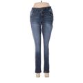 1822 Denim Jeans - Low Rise Skinny Leg Boyfriend: Blue Bottoms - Women's Size 8 - Dark Wash