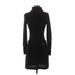 BCX dress Casual Dress - Sweater Dress Turtleneck Long sleeves: Black Print Dresses - Women's Size Small
