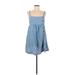 Urban Outfitters Casual Dress - A-Line Square Sleeveless: Blue Print Dresses - Women's Size Medium