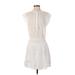 Rails Casual Dress - Mini Mock Short sleeves: White Dresses - Women's Size Small